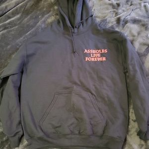 Linda Finegold Assholes Live Forever Black Hoodie